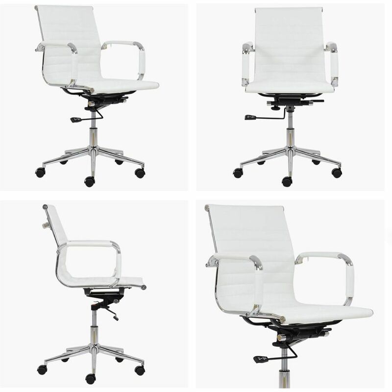 Casino Ribbed Office Chair White