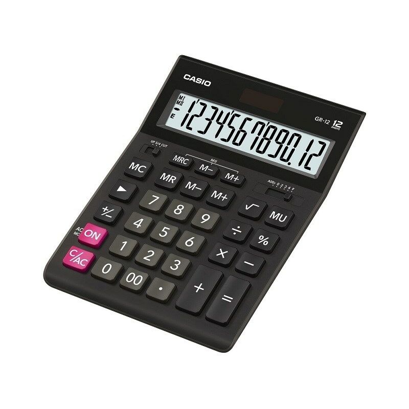 Image of Gr-12 calcolatrice da ufficio nera, display a 12 cifre - Casio