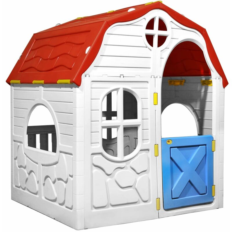 

Casita de juegos plegable para niños con puertas y ventanas