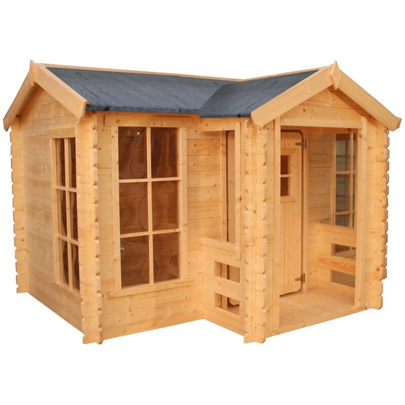 

Outdoor Toys - Casita de Madera Infantil Mika 241x175,5x135 cm con Porche