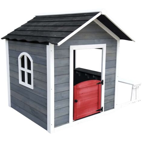 Casita Infantil de Madera Outdoor Toys Chloe 1,2 m² de 116x138x132 cm con Banco Exterior