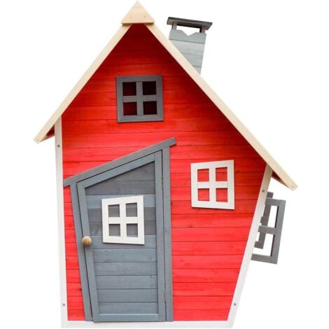 Casita Infantil de Madera Outdoor Toys Fantasy Roja 1,2 m² de 102x120x150 cm