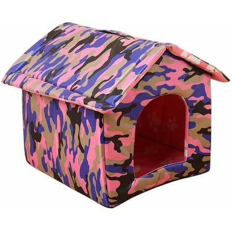 Casita para gatos plegable 33x30x35cm rosa