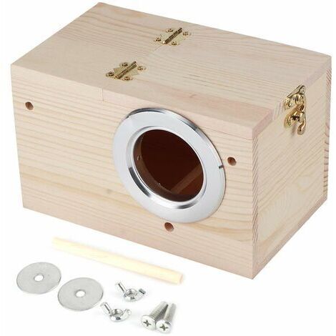 Casita para pájaros de madera de 12x12x19,5 cm, caja de incubación para mascotas, accesorios de decoración para jardín exterior.