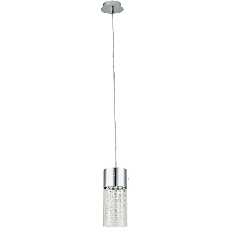 Image of Rabalux - caso lampada a sospensione acqua fatta di metallo, cristallo cromo vetro / vetro / trasparente Ø10cm h: 125 centimetri