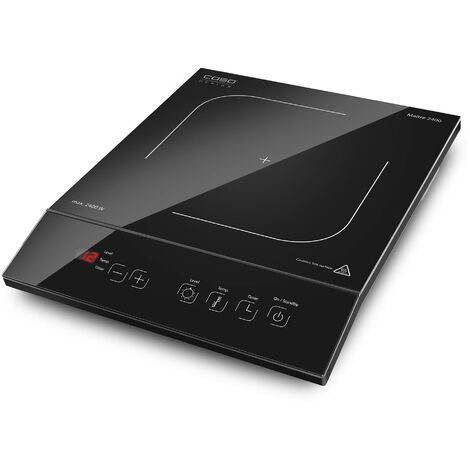 CASO Maitre 2400 - Piastra di cottura a induzione mobile, SmartControl su 12 livelli, 60-240°C, timer fino a 180 minuti, pentole fino a 26 cm, 2400 Watt, in vetroceramica