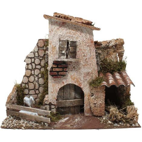 Casolare 28x15 cm con Animali per Presepe 11778