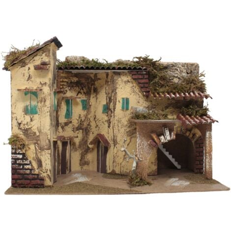 ROSSI ROSA Casolare per Presepe 33 x 18 cm 11250A