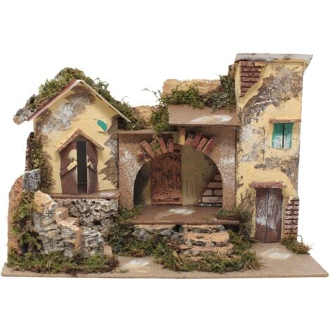 ROSSI ROSA Casolare per Presepe 33 x 18 cm 11250B