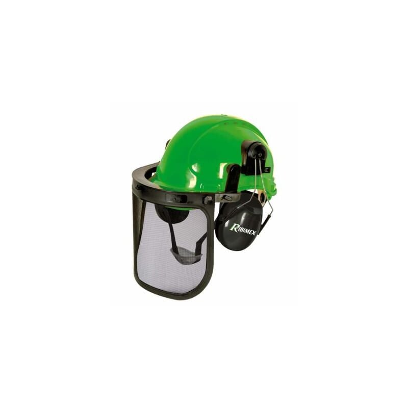 Casque de protection 3 en 1 visière grillagée oreillettes antibruit