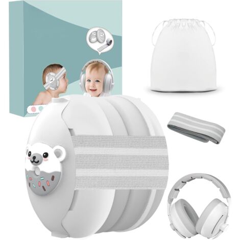Casque Anti Bruit Bébé 2 en 1 Casque Gris