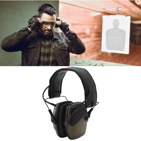 Casque Anti-Bruit Électronique pour Jardinage Chasse Sport Extérieur avec Microphone et Réduction de Bruit - Vert - KZQ
