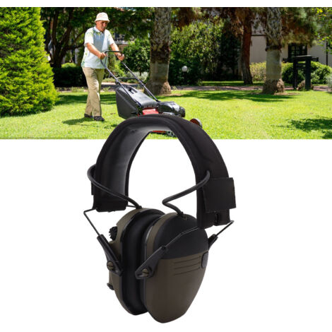 Casque Anti-Bruit Électronique pour Tonte de Gazon Chasse Sport Extérieur avec Microphone et Réduction de Bruit - Vert - KZQ