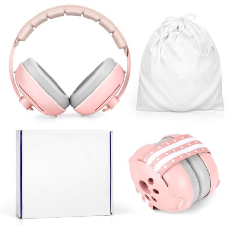 Casque anti-bruit pour bébé de 0 à 2 ans, protection auditive pour enfants, avec réduction de bruit, pour le quotidien et les événements Rose