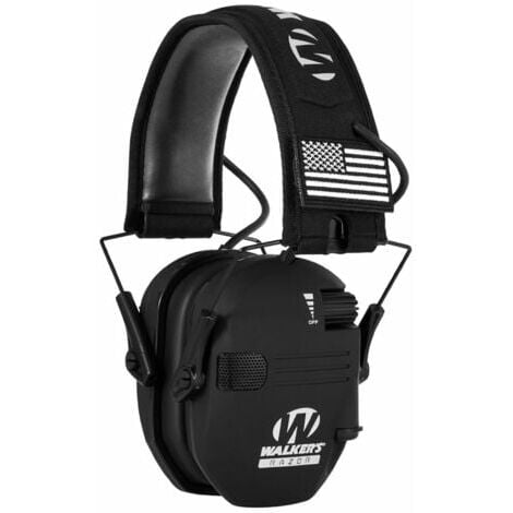 MOWZE Casque antibruit actif pour le tir Protection auditive électronique Protection auditive Réduction du bruit Casque de chasse actif Casque de protection auditive Pliable (Noir)