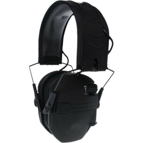 Casque antibruit actif pour le tir Protection auditive électronique Protection auditive Réduction du bruit Casque de chasse actif Casque de protection auditive Pliable (Noir),