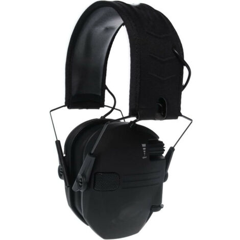 Casque antibruit actif pour le tir Protection auditive électronique Protection auditive Réduction du bruit Casque de chasse actif Casque de protection auditive Pliable (Noir),TRIMEC