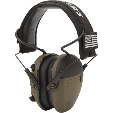 Casque antibruit avec rembourrage souple, pliable, pour une utilisation en extérieur, couleur vert olive