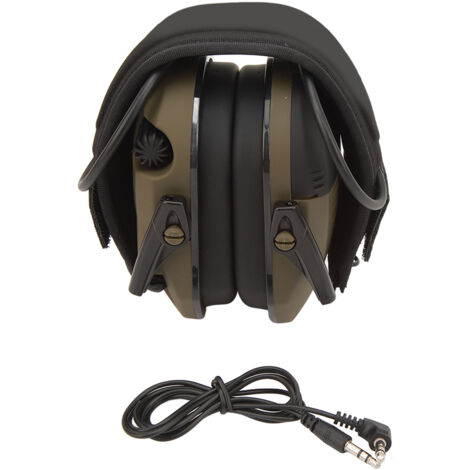 Casque antibruit pliable avec rembourrage doux, protection auditive pour activités extérieures en vert OD