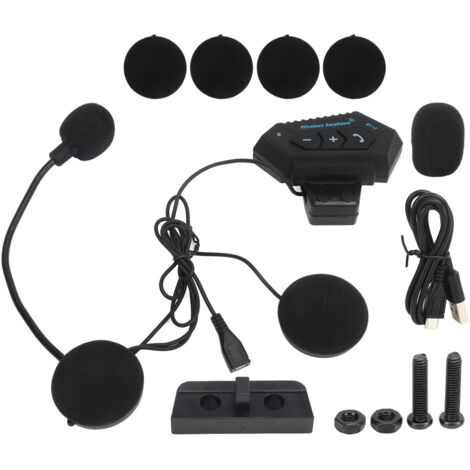 Casque audio Bluetooth moto avec kit mains-libres - Écouteurs stéréo multifonctions pour cyclistes et conducteurs