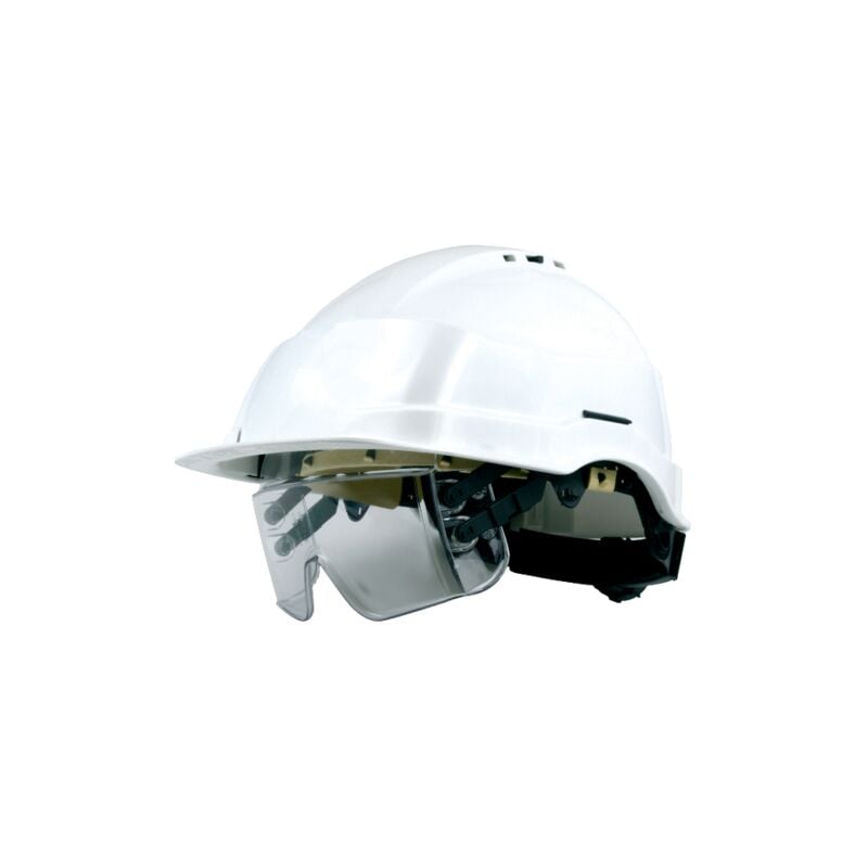 Casque blanc à lunette-masque intégrée sous la visière singer - CASIRISBL2