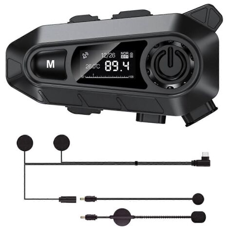 Casque Bluetooth pour moto, casque Bluetooth avec microphone intégré