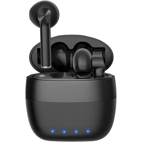 Casque Bluetooth sans fil à réduction de bruit avec commandes tactiles et microphone HD intégré - Casque étanche pour iOS