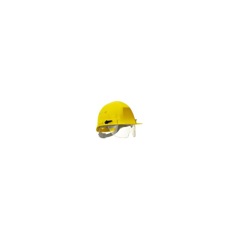 Casque chantier visioceanic en397 jaune rb lunette incorporee