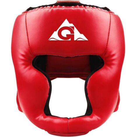 Casque De Boxe Pour Enfants, En Cuir Pu, Idéal Pour L'entraînement Mma (Kickboxing, Muay-Thaï, Sparring, Arts Martiaux, Karaté, Taekwondo), Rouge.