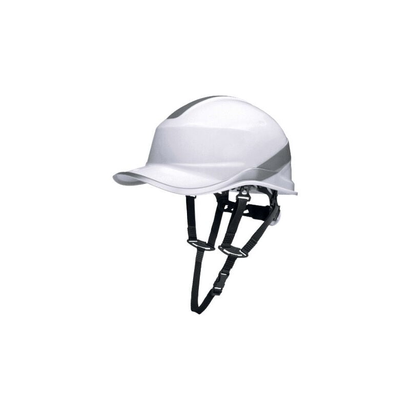 Casque de chantier blanc diamond v up forme casquette baseball serrage rotor Delta Plus D020DIAM5UPBCFL