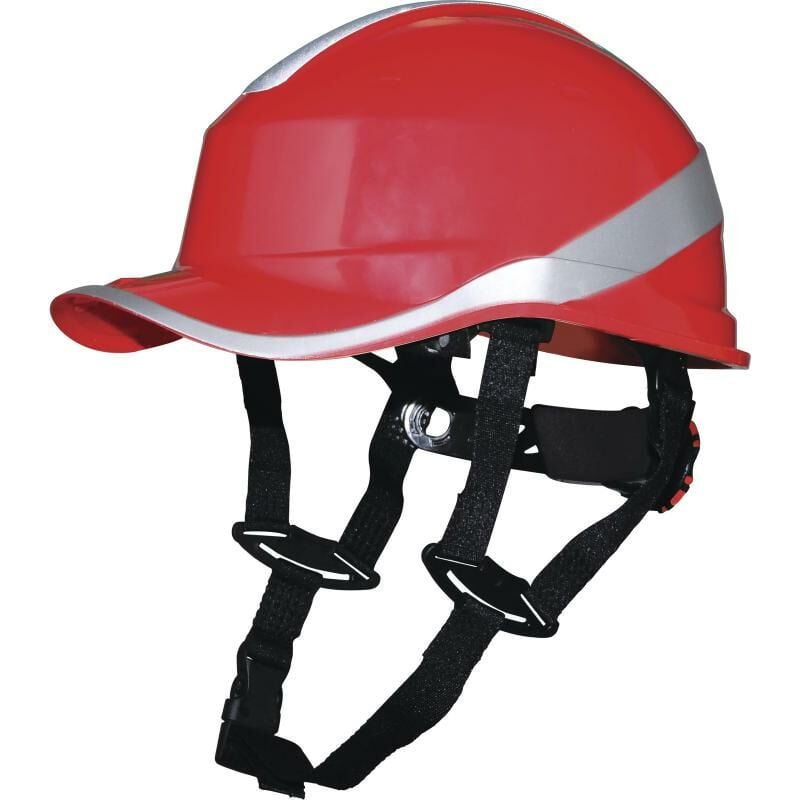 Casque de chantier rouge diamond v up forme casquette baseball serrage rotor Delta Plus D020DIAM5UPROFL