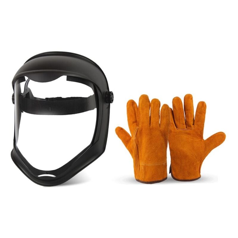 Csparkv - Casque de Faciale avec Visière Housse de Anti-buée Meulage de Sécurité, Protège Contre Chutes, Masque Double Bandeau