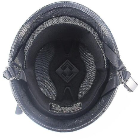 Casque de moto cruiser vintage demi-jet allemand - Taille L - Noir mat