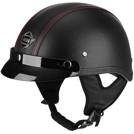 Casque de moto rétro et Vintage demi-ouvert, approuvé DOT, pour hommes et femmes,7,XL
