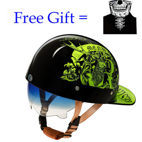 Casque de moto rétro pour hommes et femmes, protection solaire, personnalisé, Harley, toutes saisons 005,05 Deer,XL