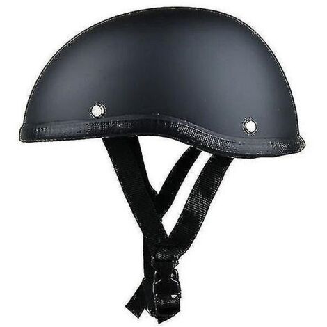Casque de moto Skull Cap vintage demi-visage style rétro allemand chopper cruiser noir