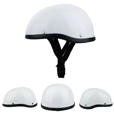 Casque de Moto Vintage demi-visage pour Harley, pour vtt, vélo Cruiser, Scooter, noir mat, accessoires,White,CHINA
