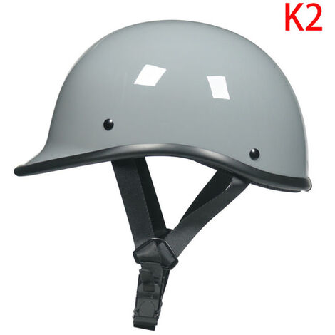 Casque de moto vintage demi-visage, rétro allemand, Chopper Cruiser, noir mat, approuvé para DOT,8,M