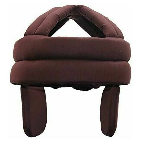 Casque de Protection pour Personnes gées Casque de Sécurité Anti-chute Chapeau de Protection de Tête Coton Respirant Chapeau Anti-collision Vieil Homme avec Protection Auditive, Taille Ajustable(Café)