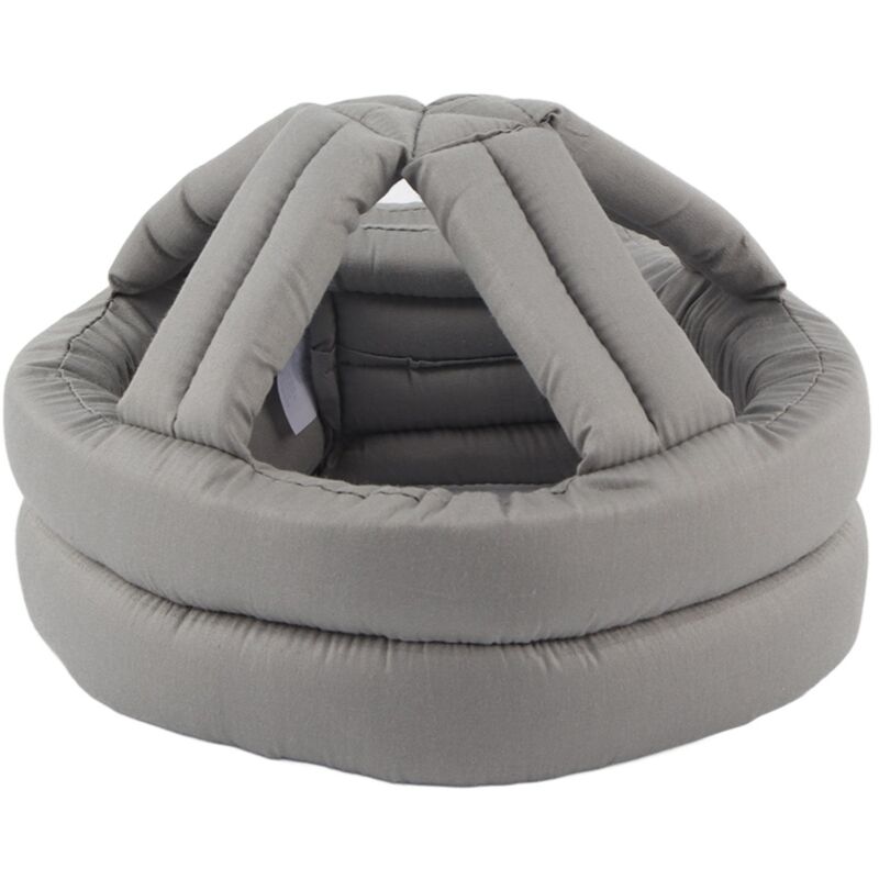 Casque de protection pour tête de personne âgée Casque de sécurité pour personne âgée Prévention des chutes avec dentelle (gris)