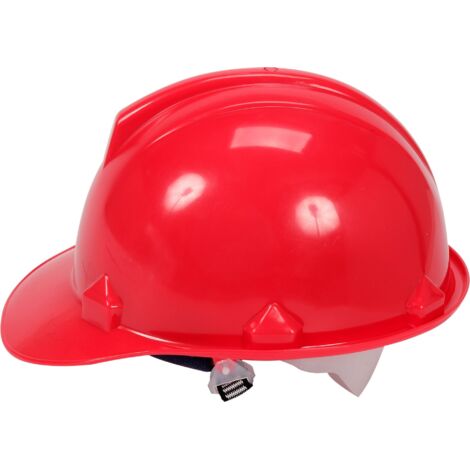casque de protection rouge en PEHD