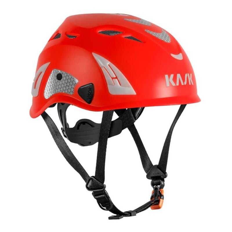 Casque de protection haute visibilité Superplasma AQ HI VIZ KASK WHE00105 - Rouge fluo - Taille unique