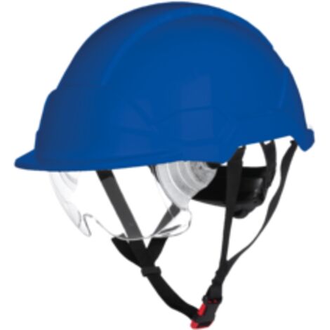 Casque de Securite ABS Bleu COVERGUARD PHOENIX PRO - Non Ventile - Harnais 6 Pts - Lunettes Integrees Anti-Rayure - EN 397