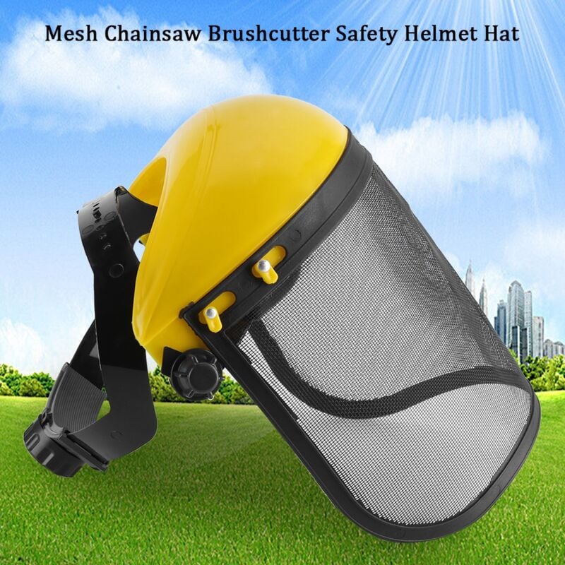 Casque de sécurité avec visière intégrale en maille pour l'exploitation forestière, débroussailleuse, protection forestière
