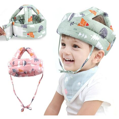 Casque de sécurité pour bébé Protection de la tête Couvre-chef Enfants Tapis anti-chute Enfants apprenant à marcher Cap anti-collision 1pc (Vert)
