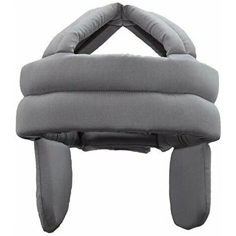 Casque de sécurité pour personnes âgées Casque de sécurité anti-chute Couvre-chef en coton respirant pour personnes âgées Chapeau anti-collision avec protection auditive Taille réglable (Gris)