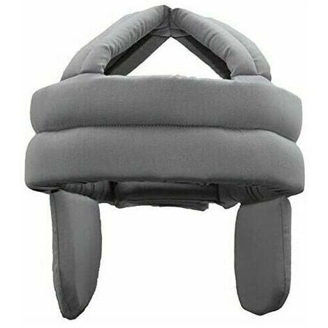 Casque de sécurité pour personnes âgées Casque de sécurité anti-chute en coton respirant Couvre-chef pour personnes âgées Chapeau anti-collision avec protection auditive Taille réglable (gris)