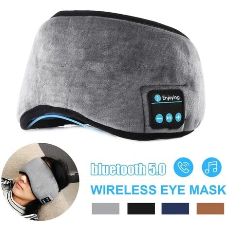 Bandeau Bluetooth Cadeau Homme Femme - Cadeau Homme Original Bandeau  Écouteur de Musique Masque de Nuit, Idee Cadeau Femme Bandeau Bluetooth  Dormir Masque Yeux, Cadeau Noel Bandeau Masque de Sommeil?Gris?