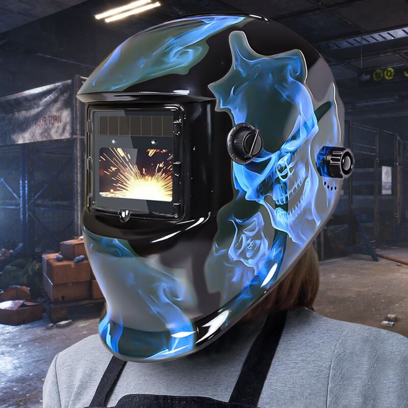 Ultrixe - Casque de soudage automatique Grand champ de vision, Obscurcissement progressif automatique & réglable, Capteur & Cellule solaire avec