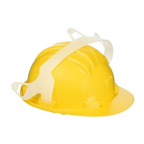 Casque de travail de protection homologue' CE-EN397 en polypropyle'ne avec bandeau jaune pour la pre'vention des accidents